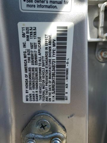 5J6RE3H73BL048731 - 2011 HONDA CR-V EXL SILVER photo 13