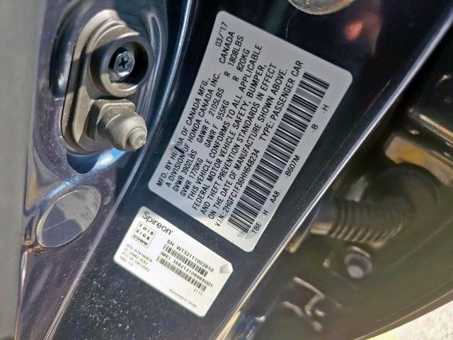 2HGFC1F36HH648234 - 2017 HONDA CIVIC EX GRAY photo 10