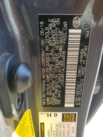 JTDKARFU4J3554498 - 2018 TOYOTA PRIUS ნაცრისფერი ფოტო 12