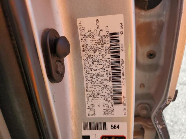 3TMLU42N28M018879 - 2008 TOYOTA TACOMA DOUBLE CAB Сріблястий фото 12