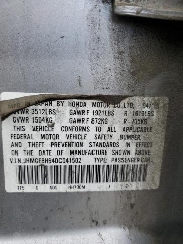 JHMGE8H64DC041502 - 2013 HONDA FIT SPORT Gümüş foto 13