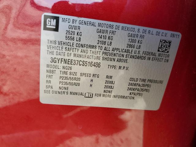 3GYFNEE37CS516486 - 2012 CADILLAC SRX PERFORMANCE COLLECTION Kasztanowy zdjęcie 13