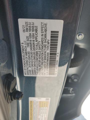 5FNYF5H57MB042445 - 2021 HONDA PILOT EXL 蓝色 照片 14