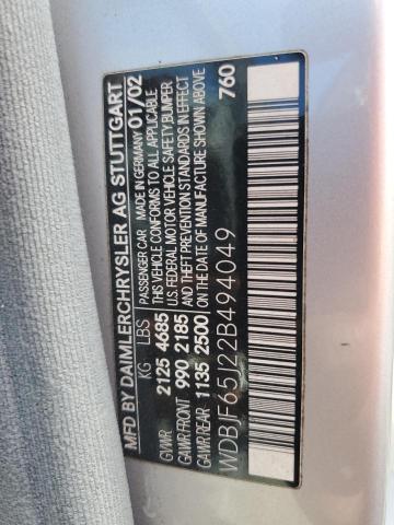 WDBJF65J22B494049 - 2002 MERCEDES-BENZ E 320 银色 照片 24