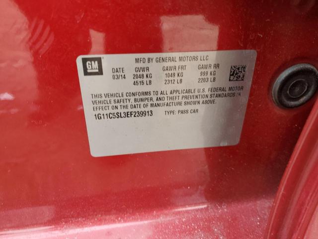 1G11C5SL3EF239913 - 2014 CHEVROLET MALIBU 1LT RED photo 13