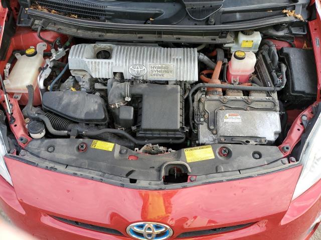 JTDKN3DU6A0166243 - 2010 TOYOTA PRIUS წითელი ფოტო 11