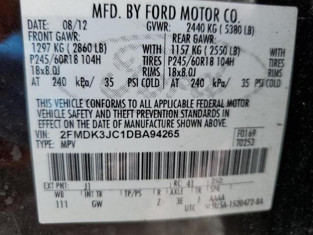 2FMDK3JC1DBA94265 - 2013 FORD EDGE SEL Kastanienbraun Foto 13