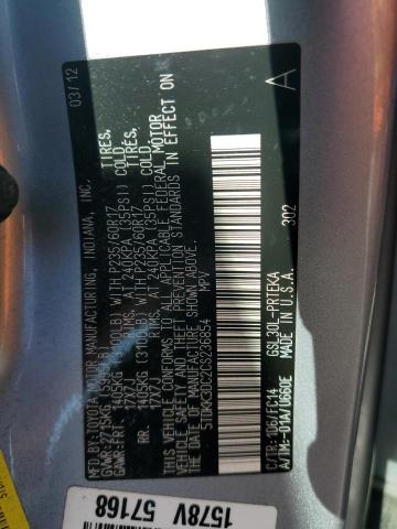 5TDKK3DC2CS236854 - 2012 TOYOTA SIENNA LE SILVER photo 13