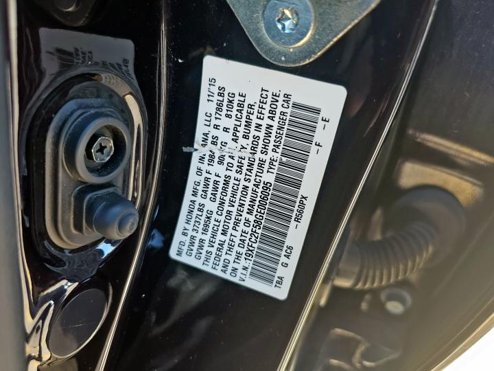 19XFC2F58GE006095 - 2016 HONDA CIVIC LX ბურგუნდია ფოტო 10