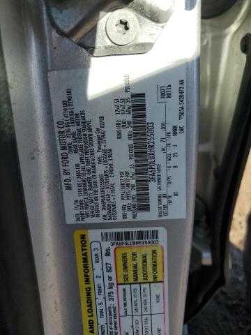 3FA6P0LUXHR255003 - 2017 FORD FUSION SE HYBRID ვერცხლისფერი ფოტო 12