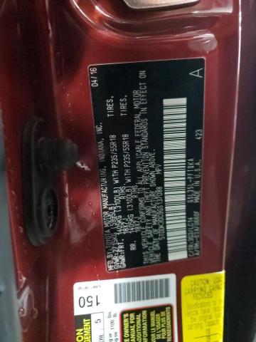 5TDDK3DC9GS137088 - 2016 TOYOTA SIENNA XLE RED photo 14