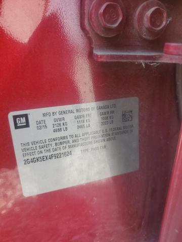 2G4GK5EX4F9221624 - 2015 BUICK REGAL RED photo 12