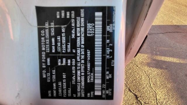 NM0LS7AN9DT140687 - 2013 FORD TRANSIT CONNECT XL WHITE photo 10