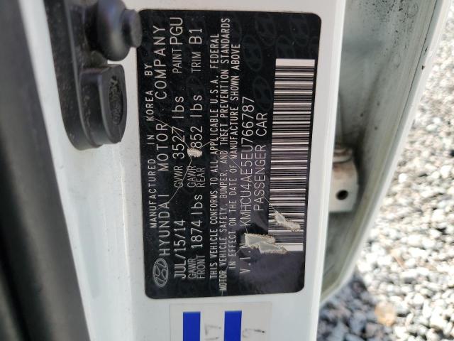 KMHCU4AE5EU766787 - 2014 HYUNDAI ACCENT GLS თეთრი ფოტო 12