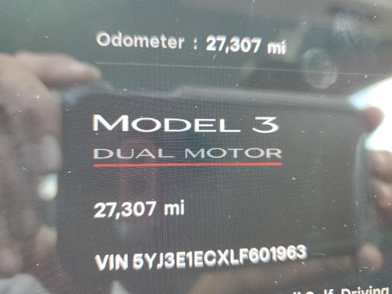 5YJ3E1ECXLF601963 - 2020 TESLA MODEL 3 Ağ foto 9