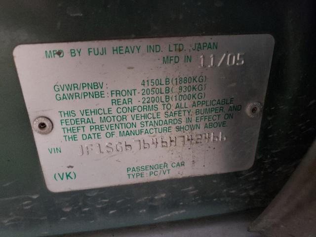 JF1SG67646H742466 - 2006 SUBARU FORESTER 2.5X LL BEAN GREEN photo 12