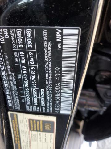 4JGDA5HB0DA143091 - 2013 MERCEDES-BENZ ML 350 4MATIC BLACK photo 13