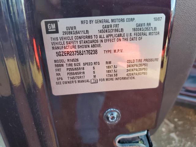 5GZER23758J176238 - 2008 SATURN OUTLOOK XR BLACK photo 12