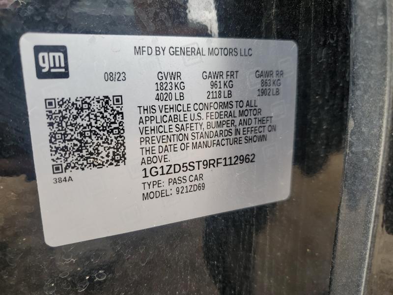 1G1ZD5ST9RF112962 - 2024 CHEVROLET MALIBU LT Negro foto 13