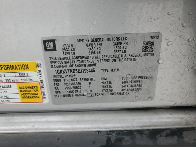1GKKVTKD5EJ198446 - 2014 GMC ACADIA DENALI 银色 照片 14