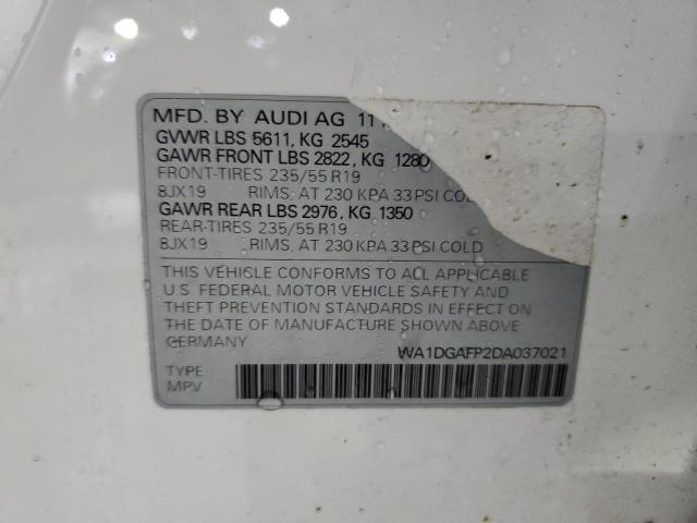 WA1DGAFP2DA037021 - 2013 AUDI Q5 PREMIUM PLUS თეთრი ფოტო 13
