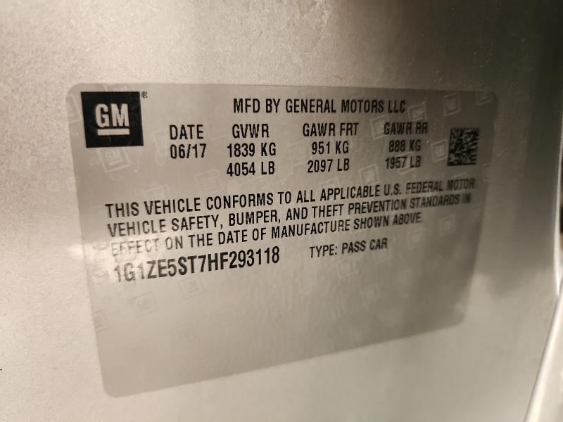 1G1ZE5ST7HF293118 - 2017 CHEVROLET MALIBU LT SILVER photo 12