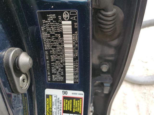 2T1BURHE6HC792755 - 2017 TOYOTA COROLLA L BLUE photo 12