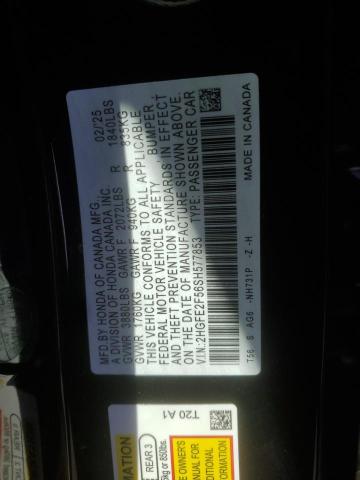2HGFE2F56SH577853 - 2025 HONDA CIVIC SPORT BLACK photo 13