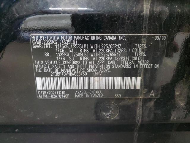 2T3BF4DV1BW083750 - 2011 TOYOTA RAV4 BLACK photo 13