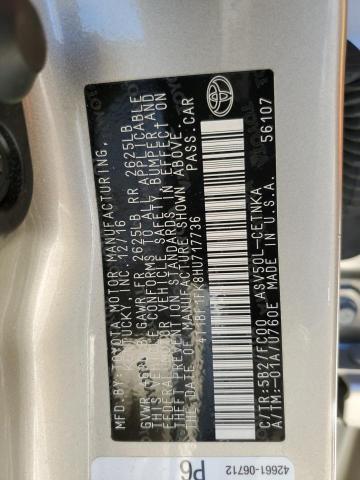 4T1BF1FK8HU717736 - 2017 TOYOTA CAMRY LE 米色 照片 12