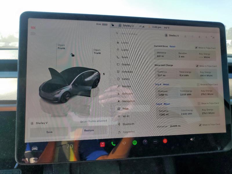 5YJ3E1EA2PF549314 - 2023 TESLA MODEL 3 Графитовый фото 9