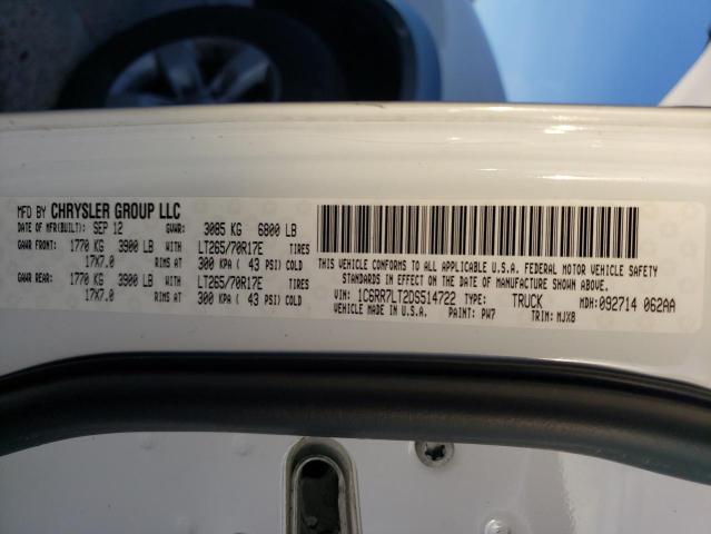 1C6RR7LT2DS514722 - 2013 RAM 1500 SLT WHITE photo 13