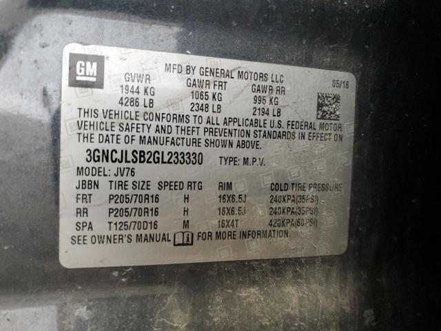 3GNCJLSB2GL233330 - 2016 CHEVROLET TRAX 1LT Boz foto 13