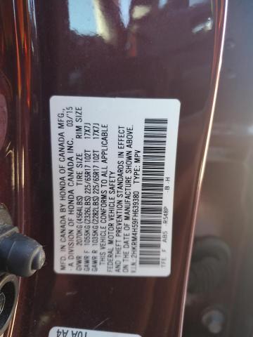 2HKRM4H59FH639380 - 2015 HONDA CR-V EX MAROON photo 13