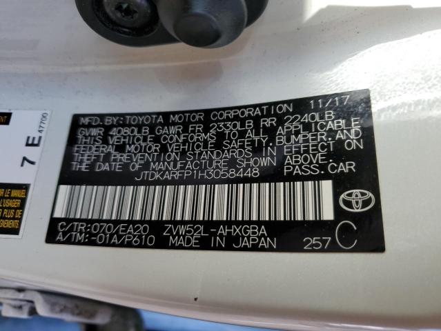 JTDKARFP1H3058448 - 2017 TOYOTA PRIUS PRIM WHITE photo 13