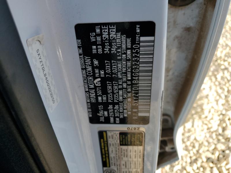 5XYZTDLB4GG323250 - 2016 HYUNDAI SANTA FE SPORT 白色 照片 12