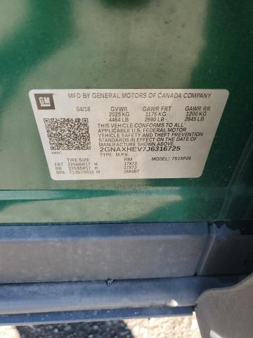 2GNAXHEV7J6316725 - 2018 CHEVROLET EQUINOX LS 绿色 照片 14