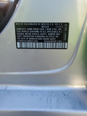 3VWD07AJ4EM241384 - 2014 VOLKSWAGEN JETTA SE Gris photo 12