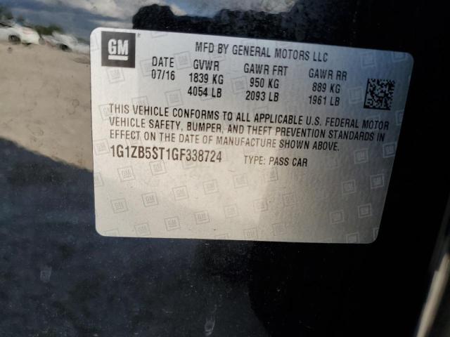1G1ZB5ST1GF338724 - 2016 CHEVROLET MALIBU LS Schwarz Foto 12