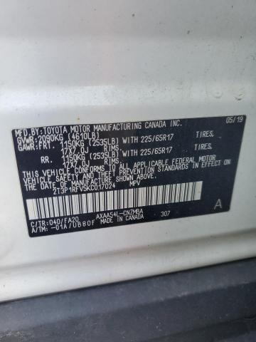 2T3P1RFV5KC017024 - 2019 TOYOTA RAV4 XLE WHITE photo 14