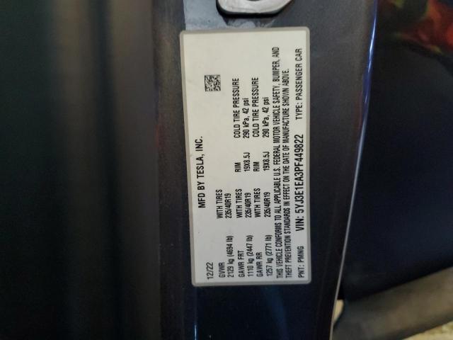5YJ3E1EA3PF449822 - 2023 TESLA MODEL 3 Сірий фото 13