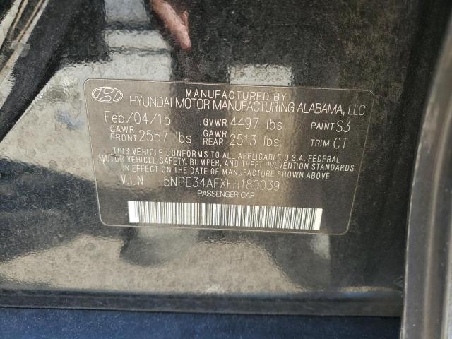 5NPE34AFXFH180039 - 2015 HYUNDAI SONATA SPORT BLACK photo 13