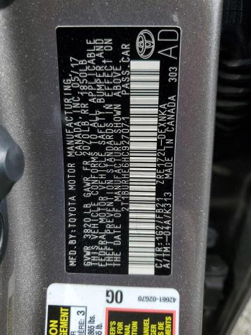 2T1BURHE6HC927071 - 2017 TOYOTA COROLLA L GRAY photo 13