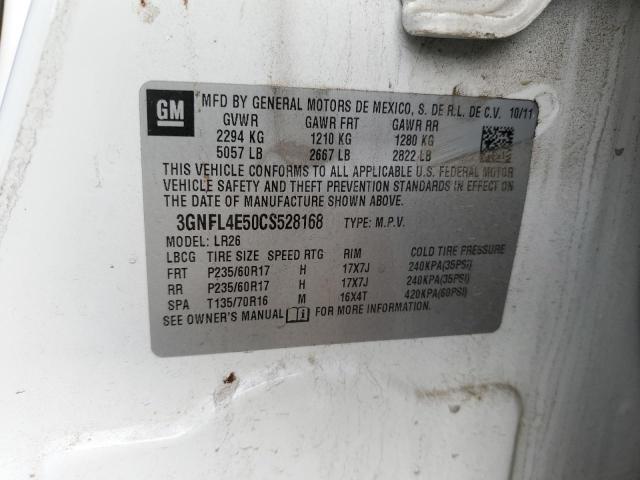 3GNFL4E50CS528168 - 2012 CHEVROLET CAPTIVA SPORT WHITE photo 13