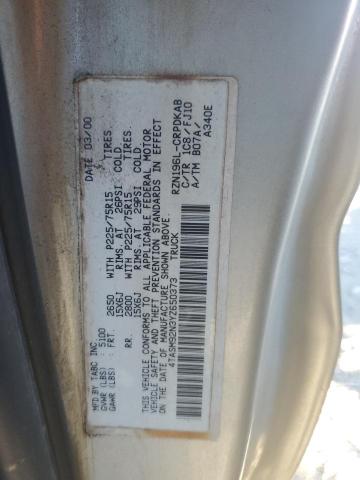 4TASM92N3YZ650373 - 2000 TOYOTA TACOMA XTRACAB PRERUNNER ვერცხლისფერი ფოტო 12