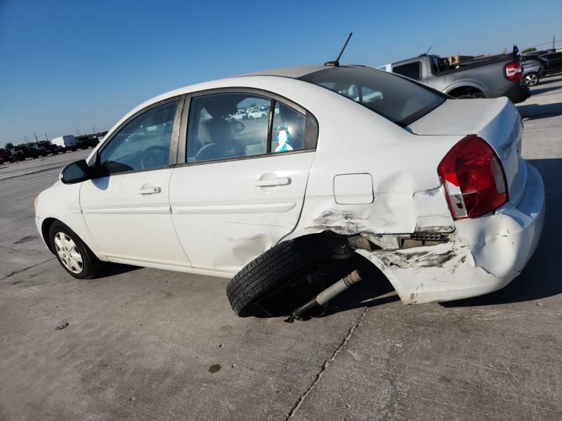 KMHCN46C29U298611 - 2009 HYUNDAI ACCENT GLS WHITE photo 2