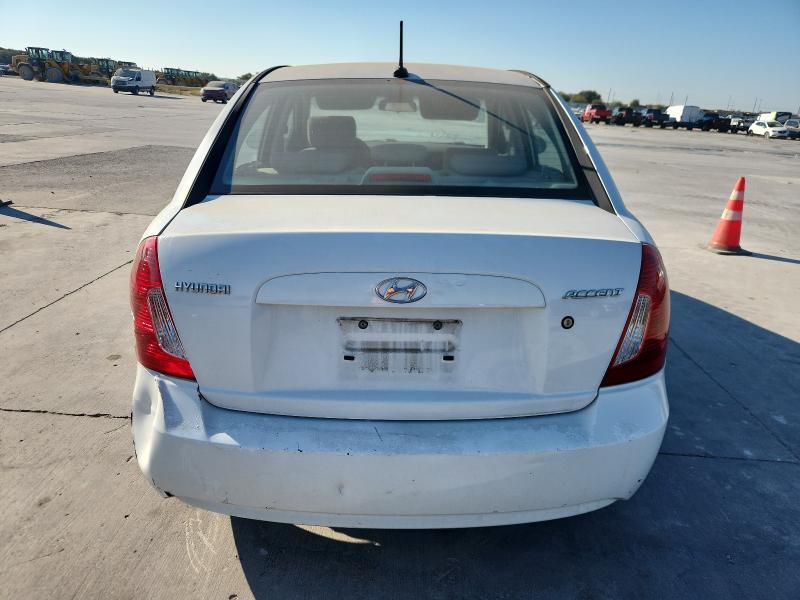 KMHCN46C29U298611 - 2009 HYUNDAI ACCENT GLS WHITE photo 6