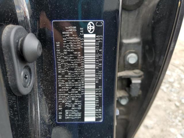 5YFB4MDE3RP099328 - 2024 TOYOTA COROLLA LE შავი ფოტო 12