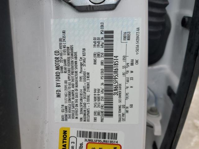 3LN6L5F95JR618514 - 2018 LINCOLN MKZ RESERVE თეთრი ფოტო 12