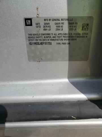 1G11H5SL4EF181750 - 2014 CHEVROLET MALIBU LTZ SILVER photo 12